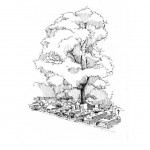 Illustrations jardins nantais - Cimetière parc - Chêne